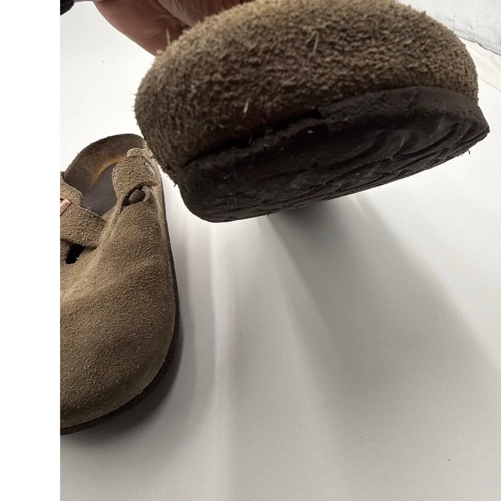 Birkenstock Boston Suede Clogs Taupe Size 41 Womens 10 Mens 8 - Picture 9 of 11